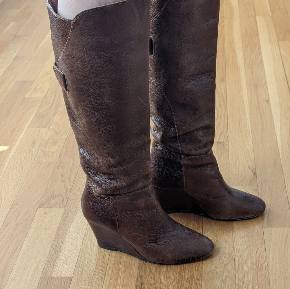 Aldo genuine leather knee high boots